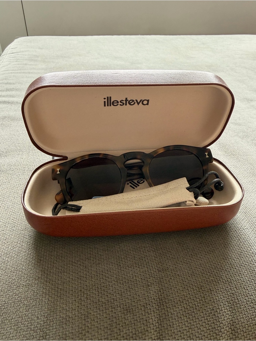 Illesteva Tortoiseshell Round Sunglasses with Dark Lenses - Picture 3 of 3